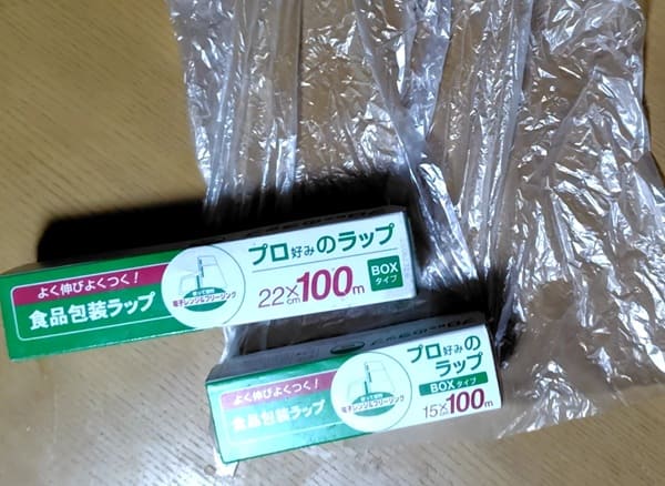 ラップとビニール袋